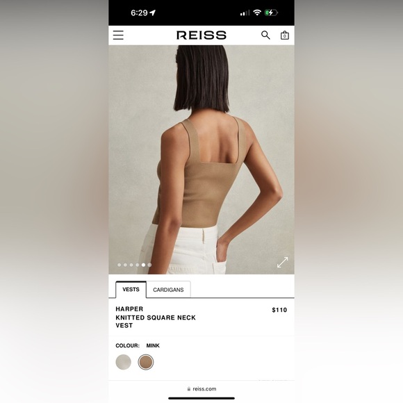 NEW HARPER
KNITTED SQUARE NECK VEST SIZE SMALL - Picture 8 of 9